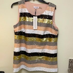 Calvin Klein Sequin sleeveless blouse top